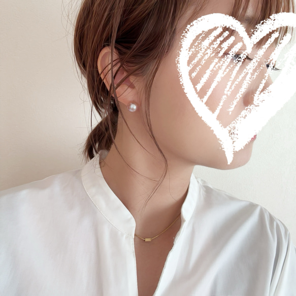 大粒淡水パールのこぼれピアス（シルバー）/ クリスマス　バロックパール　シック　モダン　大粒　冬　金属アレルギー対応 9枚目の画像