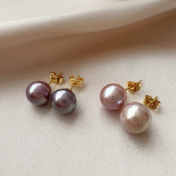 大粒淡水パールのこぼれピアス（シルバー）/ クリスマス　バロックパール　シック　モダン　大粒　冬　金属アレルギー対応 8枚目の画像