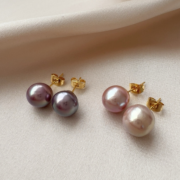 大粒淡水パールのこぼれピアス（シルバー）/ クリスマス　バロックパール　シック　モダン　大粒　冬　金属アレルギー対応 8枚目の画像