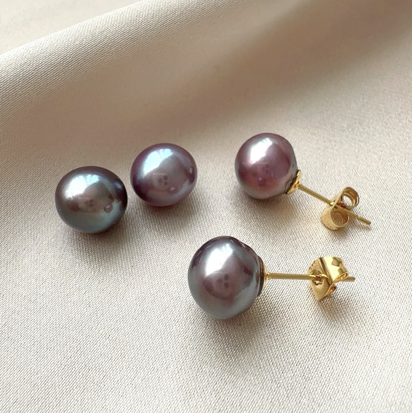 大粒淡水パールのこぼれピアス（シルバー）/ クリスマス　バロックパール　シック　モダン　大粒　冬　金属アレルギー対応 2枚目の画像