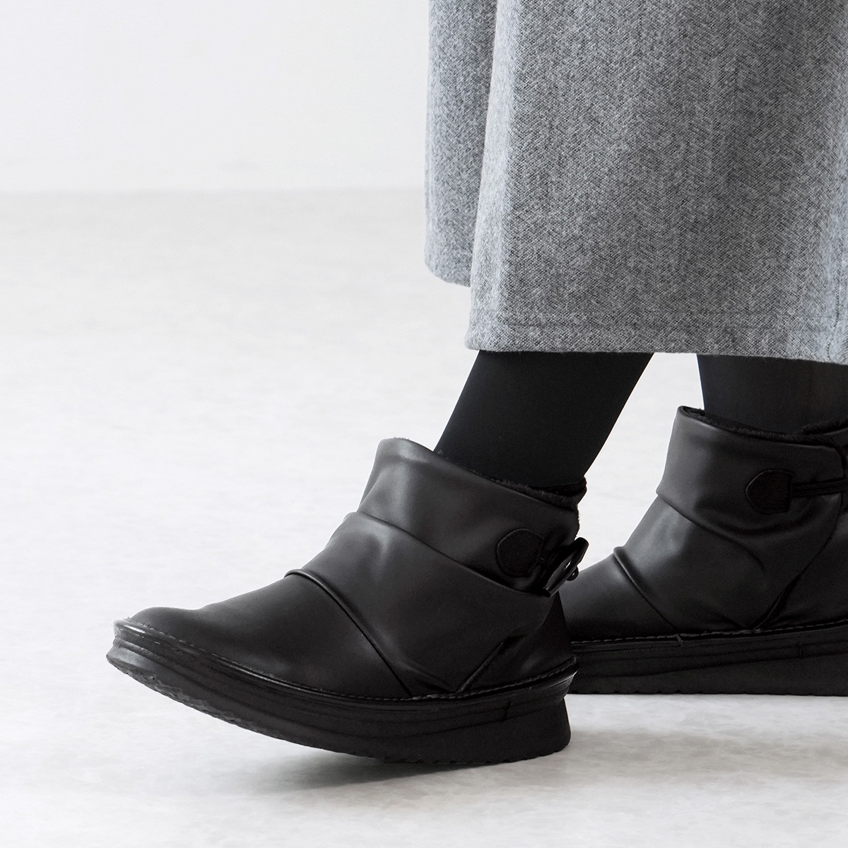 まるで履く毛布！ぽかぽかショートブーツ (COCUN) 靴 日本製 【納期5日以内発送】