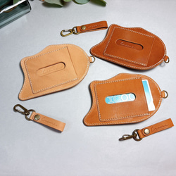 【Creare】栃木レザー　本革　たい焼きパスケース　ICカード対応　ギフトにも♪ 刻印入れ可能♪ ※受注生産 2枚目の画像