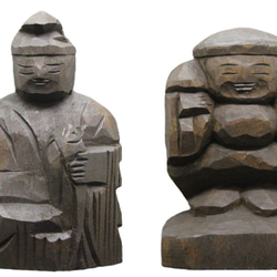 仏像 円空仏 木彫 両面宿儺（高さ：30cm 着色）【受注制作 納期60日