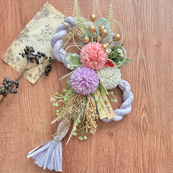 〈sample〉しめ縄 正月 しめ飾り ハンドメイド フラワー リース sample〉しめ縄 正月 しめ飾り ハンドメイド フラワー リース