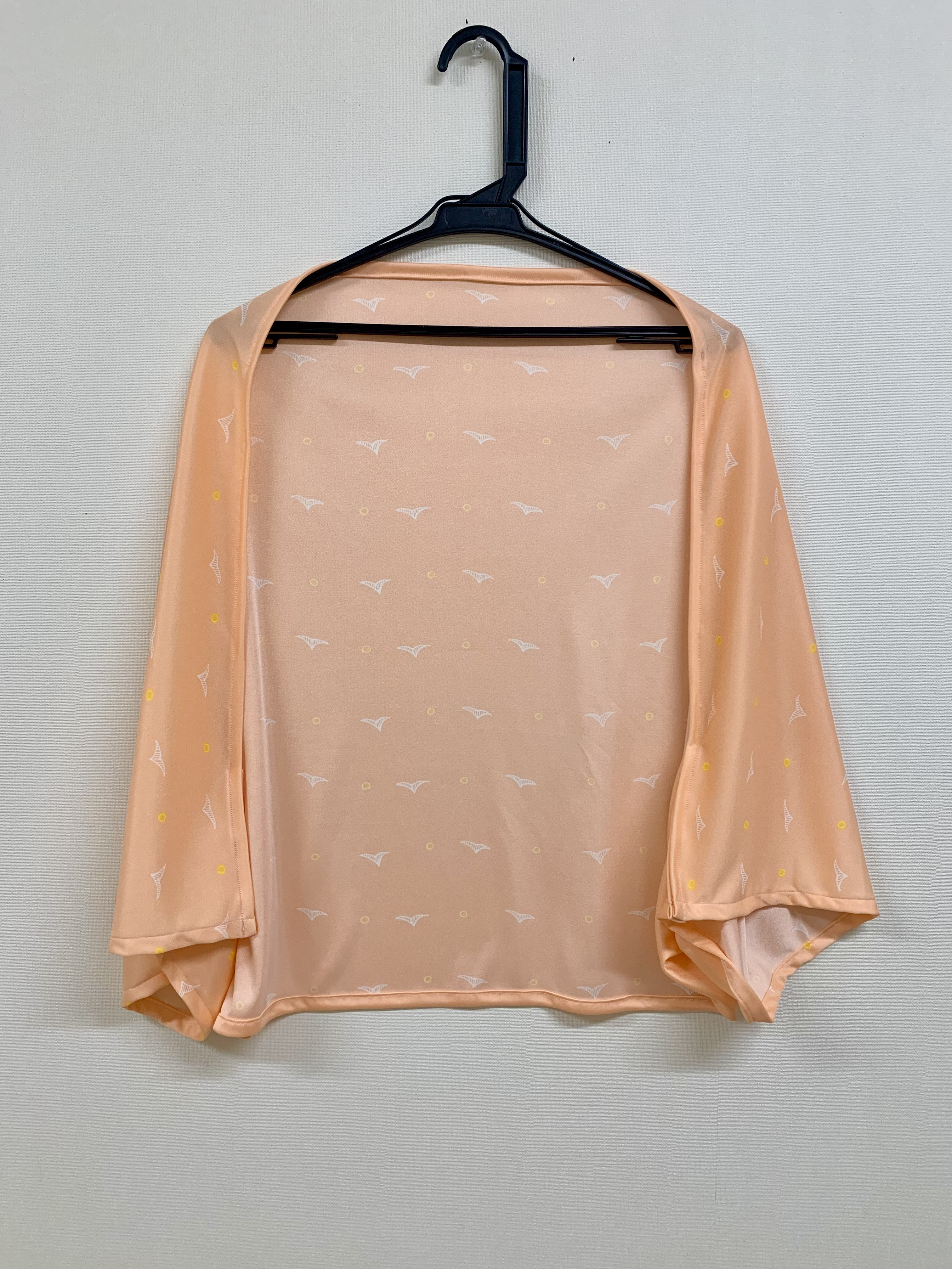 【お洗濯OK！直線裁ちボレロ】国産生地 orange & green border