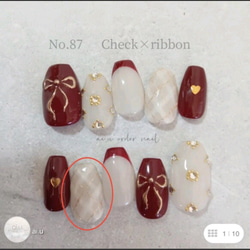 ネイルチップ No.93 サイズオーダー 韓国 バレエコア フレンチガーリー