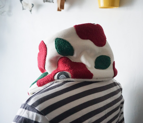 花柄スヌード風ネックウォーマー(アップリケ仕立て) 9枚目の画像