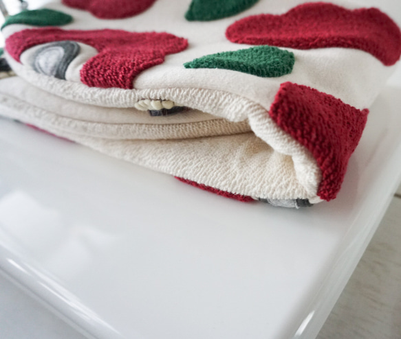 花柄スヌード風ネックウォーマー(アップリケ仕立て) 7枚目の画像