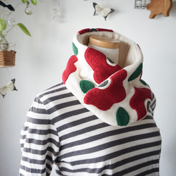 花柄スヌード風ネックウォーマー(アップリケ仕立て) 11枚目の画像