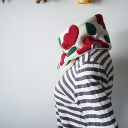 花柄スヌード風ネックウォーマー(アップリケ仕立て) 4枚目の画像