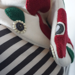 花柄スヌード風ネックウォーマー(アップリケ仕立て) 13枚目の画像