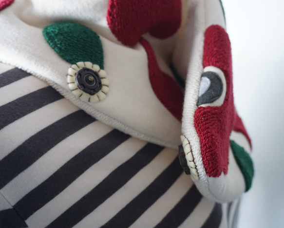 花柄スヌード風ネックウォーマー(アップリケ仕立て) 13枚目の画像