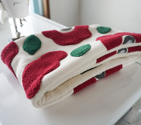 花柄スヌード風ネックウォーマー(アップリケ仕立て) 12枚目の画像