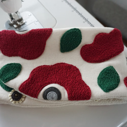 花柄スヌード風ネックウォーマー(アップリケ仕立て) 3枚目の画像