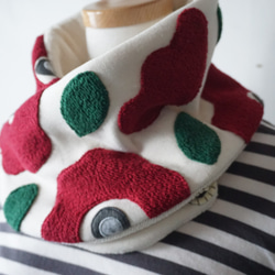 花柄スヌード風ネックウォーマー(アップリケ仕立て) 2枚目の画像