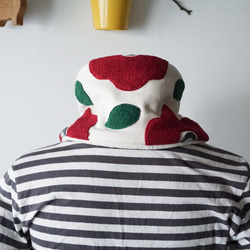 花柄スヌード風ネックウォーマー(アップリケ仕立て) 5枚目の画像