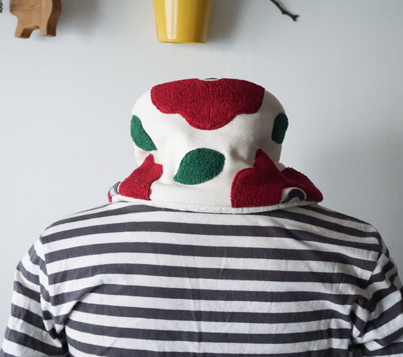 花柄スヌード風ネックウォーマー(アップリケ仕立て) 5枚目の画像