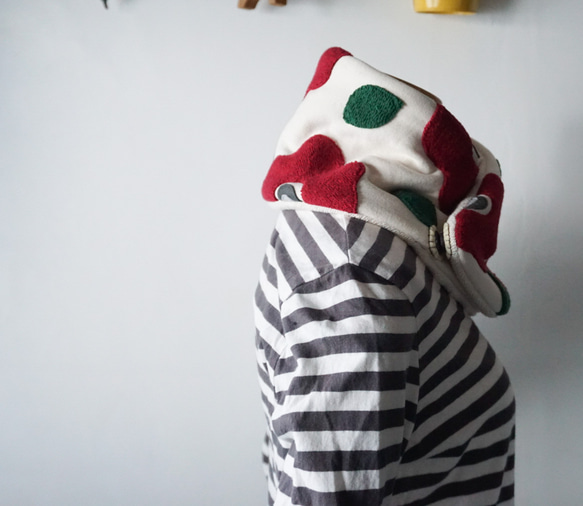 花柄スヌード風ネックウォーマー(アップリケ仕立て) 6枚目の画像