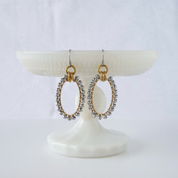 サージカルステンレス　メタルボールピアス　オーバル　シルバー　バイカラー　㊼　 2枚目の画像