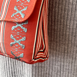 帯リメイク　ショルダーバック　斜めがけポシェット　ハンドメイド　【小径】23 5枚目の画像