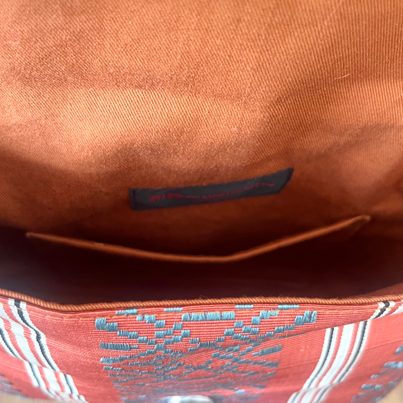 帯リメイク　ショルダーバック　斜めがけポシェット　ハンドメイド　【小径】23 9枚目の画像