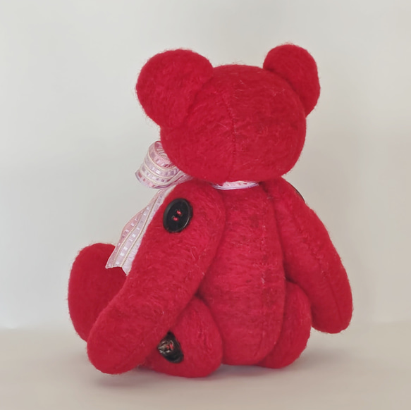 REDのテディベア　一点もの 5枚目の画像