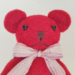 REDのテディベア　一点もの 6枚目の画像