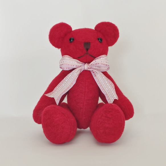 REDのテディベア　一点もの 1枚目の画像