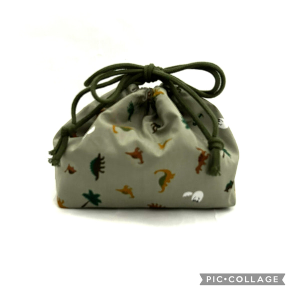 保温保冷・恐竜・カーキ・お弁当袋（Sサイズ） 1枚目の画像