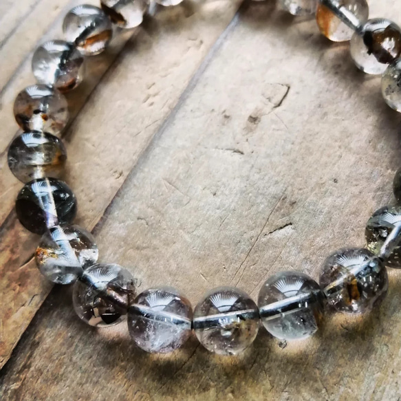 ◆パキスタン産オイルインハーキマーダイヤモンドのブレスレット 12000円（送料無料） 8.5mm 2枚目の画像