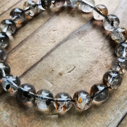 ◆パキスタン産オイルインハーキマーダイヤモンドのブレスレット 12000円（送料無料） 8.5mm 4枚目の画像