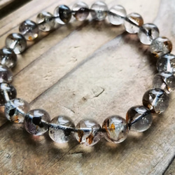 ◆パキスタン産オイルインハーキマーダイヤモンドのブレスレット 12000円（送料無料） 8.5mm 6枚目の画像