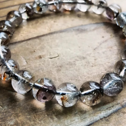 ◆パキスタン産オイルインハーキマーダイヤモンドのブレスレット 12000円（送料無料） 8.5mm 5枚目の画像