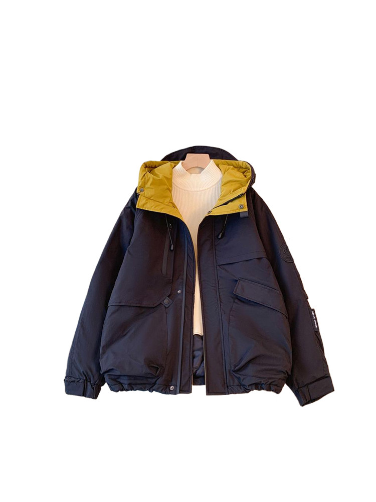 大きいヤードの羽毛の綿の服の外套の女性の秋の太った妹mmゆったりと見える独特のきれいな上着はやせます