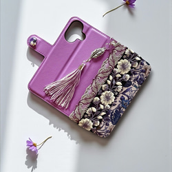 purple flower iPhoneケース/スマホケース 2枚目の画像