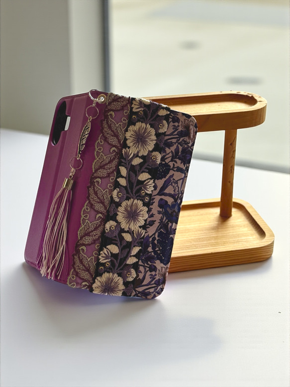 purple flower iPhoneケース/スマホケース 3枚目の画像