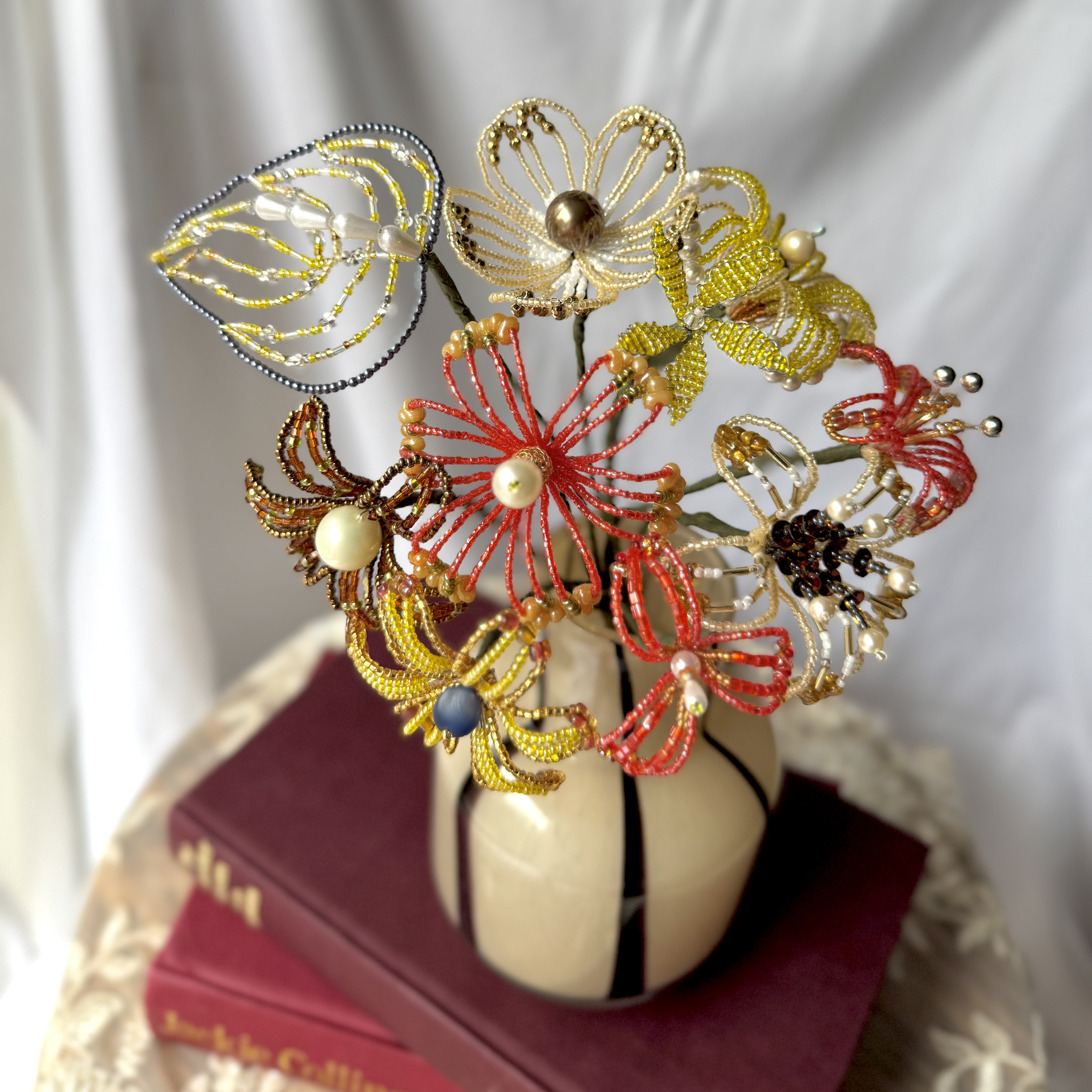 【Autumn】ビーズフラワー　インテリア　フラワー