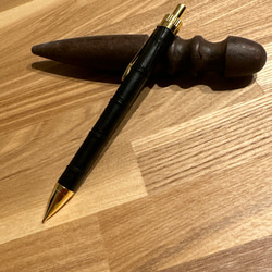 革軸ペン アラスカレザー ブラック 加藤金属 KATO202 ブラック