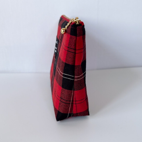 赤黒タータチェックのミニトートバッグ トートバッグ Azu 通販