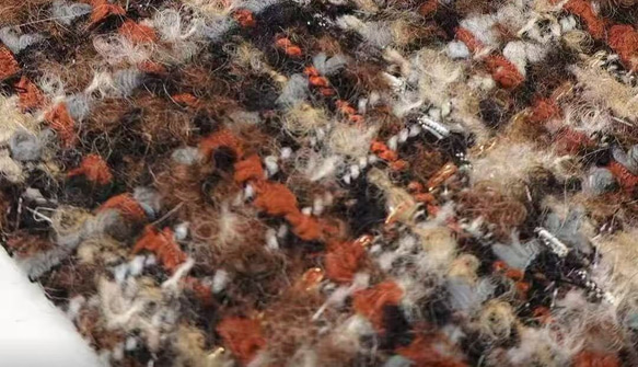 en-eたっぷりフリンジ・ツイードジャケット・茶系マルチカラー（裏地付き） 3枚目の画像