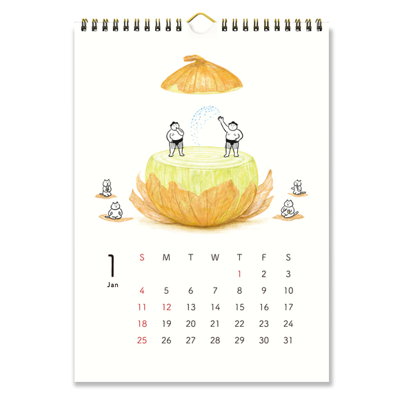 2026年おすもうカレンダー（壁掛） 2枚目の画像