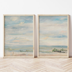 ルノワール 2枚セット 海 アートポスター アンティーク インテリア