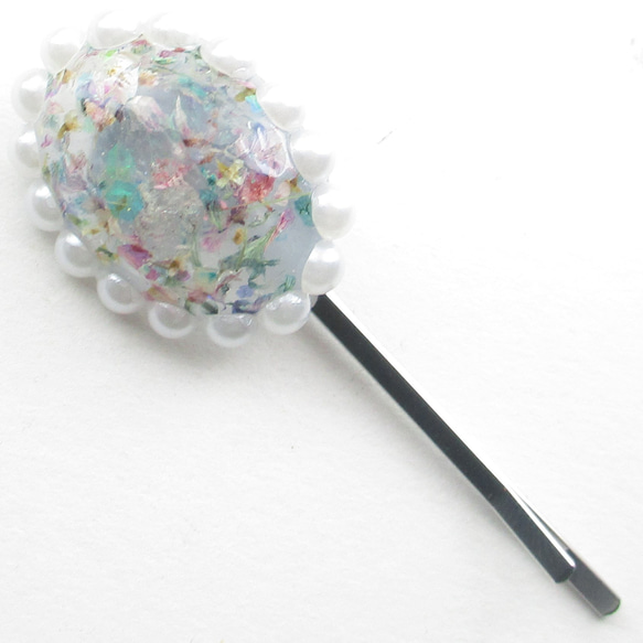 ふわふわと上の空な時ほどクォーツは、アンデルセンと同様な童話を説く♪<1点ものヘアピン>HP261 3枚目の画像