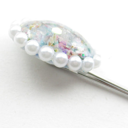 ふわふわと上の空な時ほどクォーツは、アンデルセンと同様な童話を説く♪<1点ものヘアピン>HP261 4枚目の画像