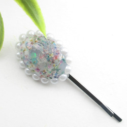 ふわふわと上の空な時ほどクォーツは、アンデルセンと同様な童話を説く♪<1点ものヘアピン>HP261 1枚目の画像