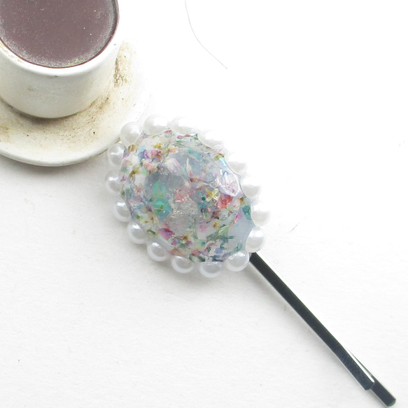 ふわふわと上の空な時ほどクォーツは、アンデルセンと同様な童話を説く♪<1点ものヘアピン>HP261 2枚目の画像