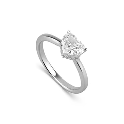 首飾り付き1ctハートリング R145H25925-W（4週間発送） 2枚目の画像