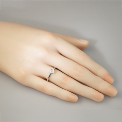 首飾り付き1ctハートリング R145H25925-W（4週間発送） 5枚目の画像