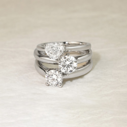 首飾り付き1ctハートリング R145H25925-W（4週間発送） 10枚目の画像