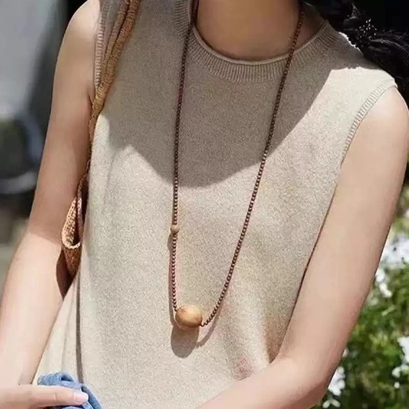 ✼• Elegant •✼  天然インド産 オールドマウンテン サンダル ウッド  ミレットビーズ マルチストランド ブ